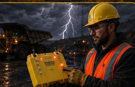 Trabajador operando el EWS Pro 2 en una mina a cielo abierto